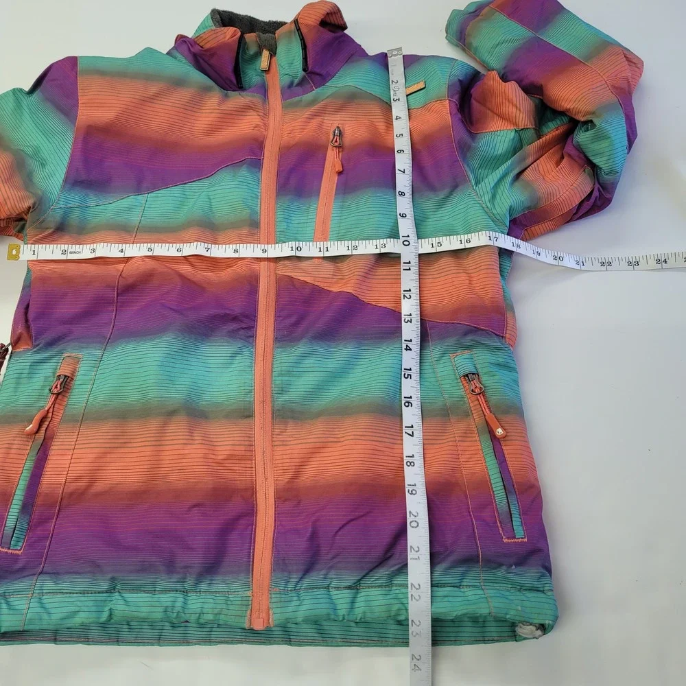Liquid Venture Ski Snowboard Jacket Kids M‎ Rainbow Stripe Waterproof Breathable